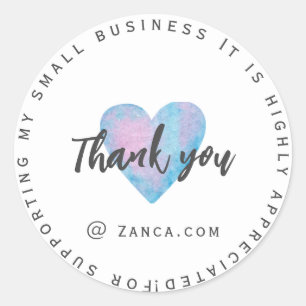Sticker pour petites entreprises à coeur bleu Merc