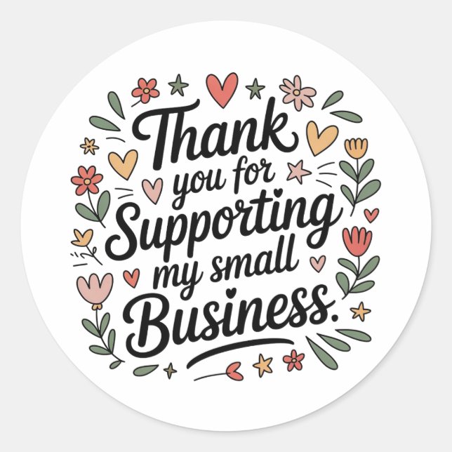 Sticker pour petites entreprises Merci - Mignonne  (Devant)