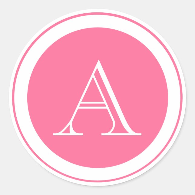 Sticker pour phoque rose Monogramme (Devant)