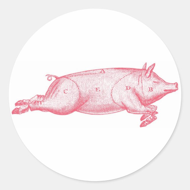 Sticker pour porc rose (Devant)