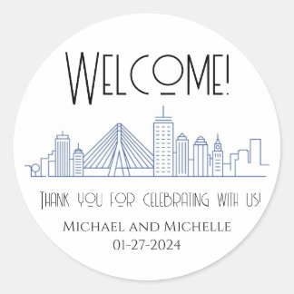 Sticker pour sac de bienvenue Mariage de Boston