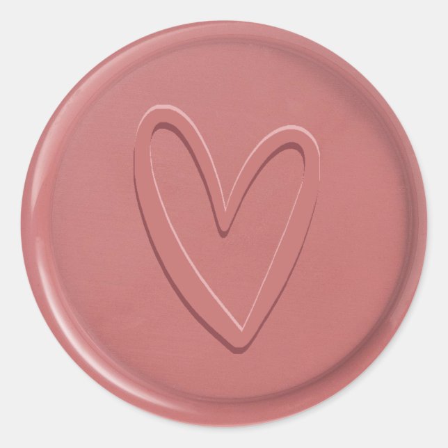 Sticker pour sceau de cire Rose Love Heart Dusty (Devant)