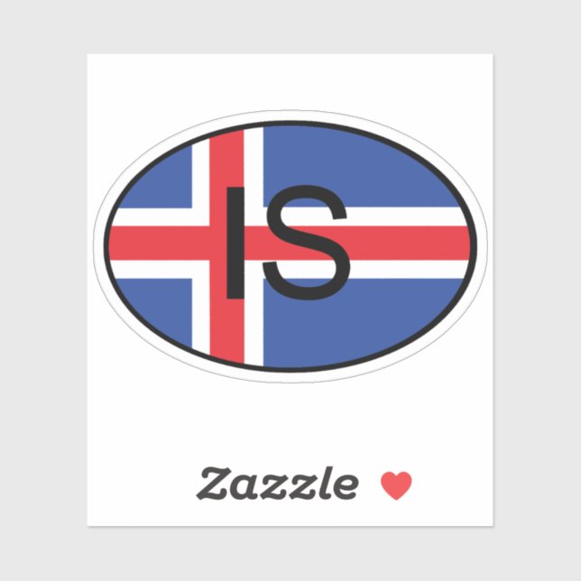 Sticker pour sceau de pays ISLANDE ronde (Feuille)