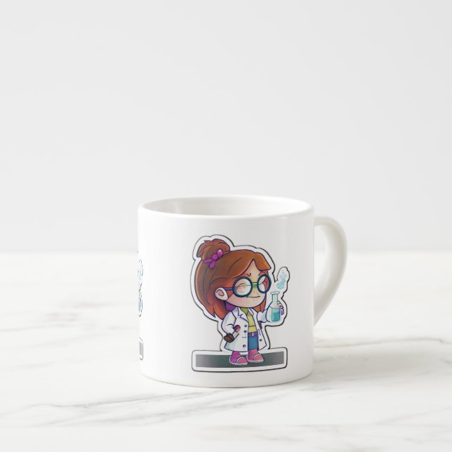 Sticker pour scientifique fille Art Espresso Mug (Devant droit)
