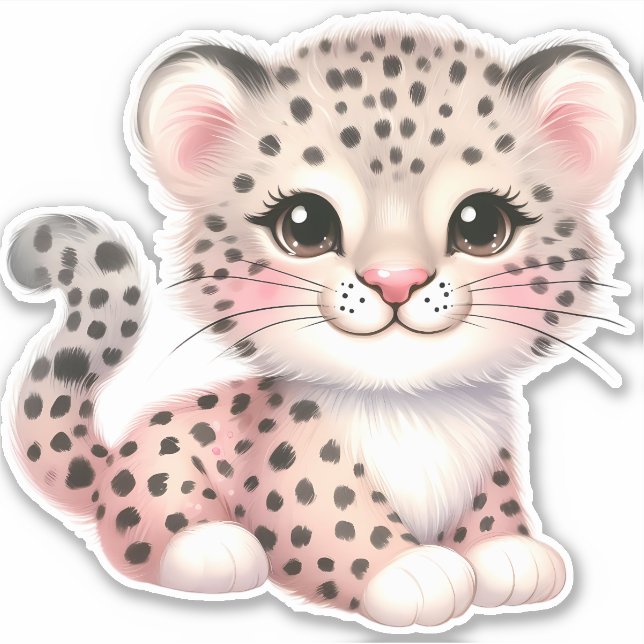 Sticker pour scrapbooking Leopard personnalisé (Devant)