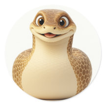 Sticker pour serpent à cartons doux et souriant