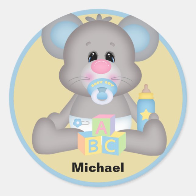 Sticker pour souris bébé personnalisé (Devant)