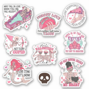 Sticker pour squelette anti-Valentines Day