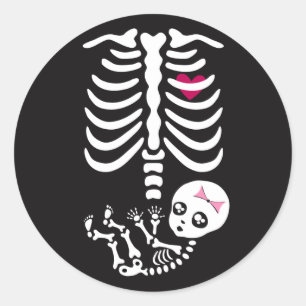 Sticker pour squelette de maman et bébé Halloween