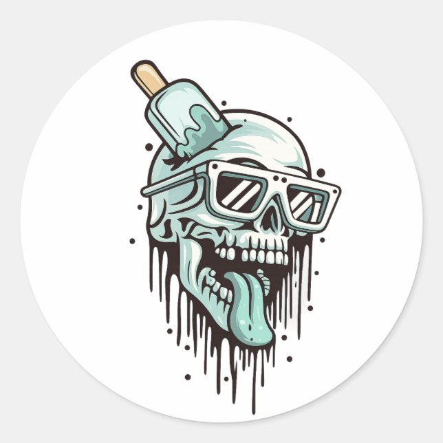 Sticker pour Sweat - shirt à capuche de crâne cool (Devant)