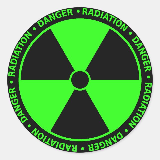 Sticker pour symbole de rayonnement vert (Devant)