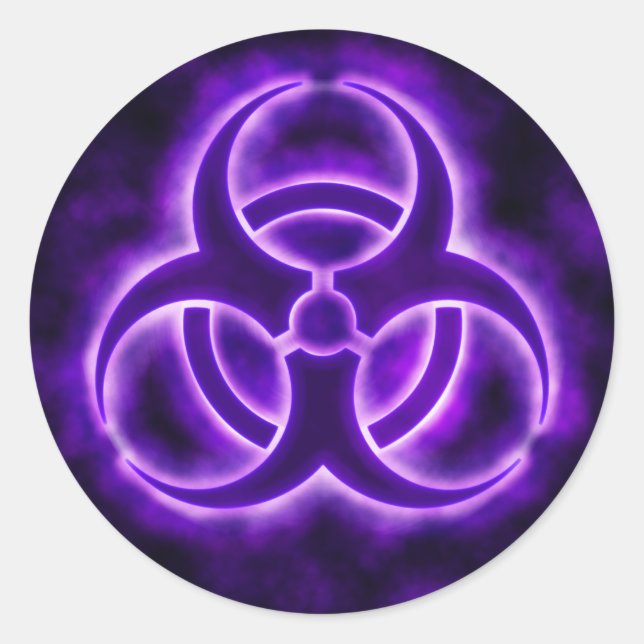 Sticker pour symbole de risque biologique de lueur (Devant)
