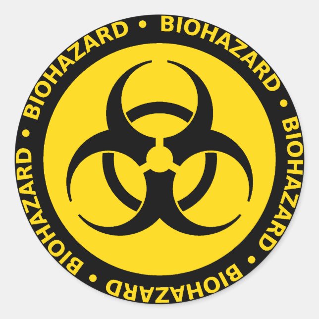 Sticker pour symbole de risque biologique jaune (Devant)