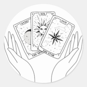 Sticker pour Tarot Lune, Soleil et Star