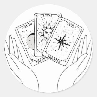 Sticker pour Tarot Lune, Soleil et Star