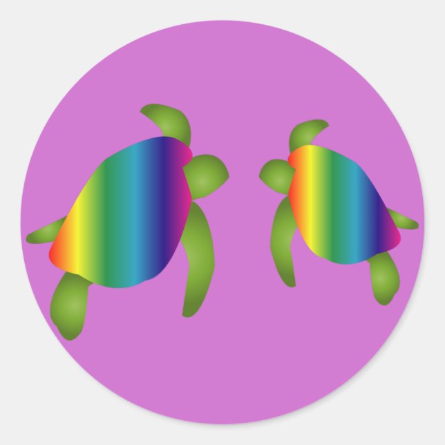 Sticker pour tortues arc-en-ciel (Devant)