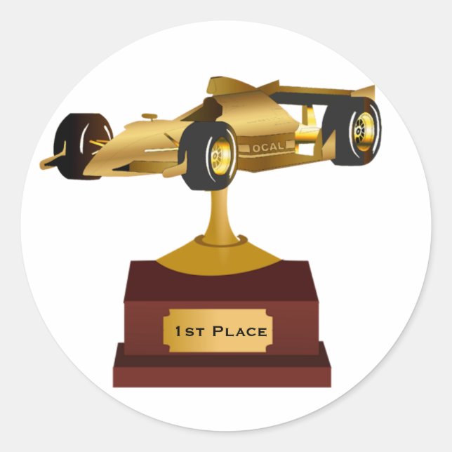 Sticker pour trophée Gold Race Car (Devant)