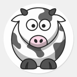 Sticker pour vache caricaturale (rond)