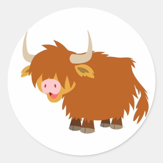 Sticker pour vache Highland Cartoon (Devant)
