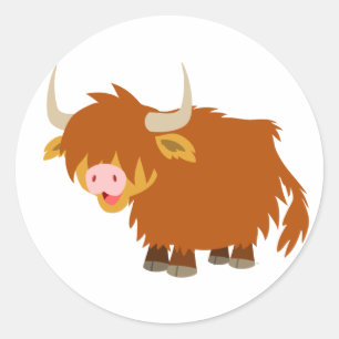 Sticker pour vache Highland Cartoon