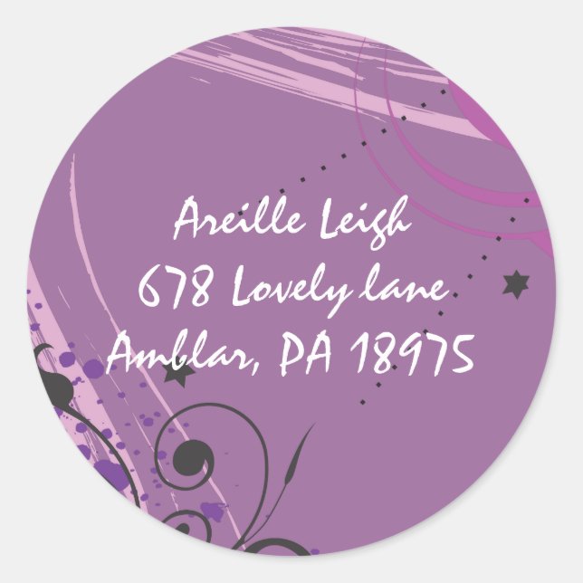 Sticker pour violet chaud Adresse de retour Sceau  (Devant)