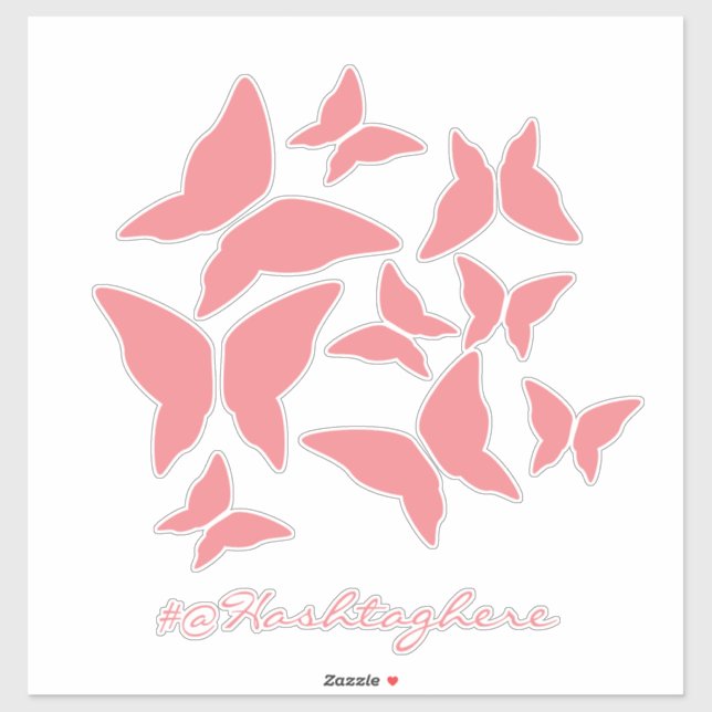 Sticker pour voiture rose-blanc (Feuille)