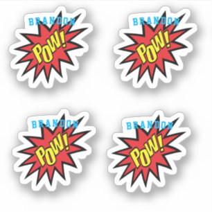 Sticker Pow super héros personnalisé