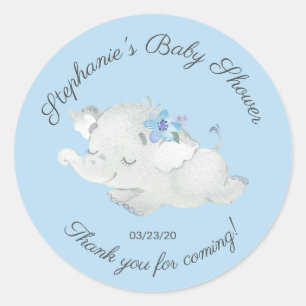 Sticker préféré Baby shower éléphant doux