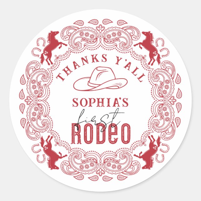 Sticker préféré pour le premier rodéo rouge - West (Devant)