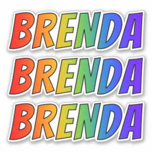 Sticker Prénom "BRENDA" avec la coloration d'arc-en-ciel