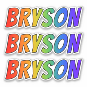 Sticker Prénom "BRYSON" avec colorant arc-en-ciel amusant