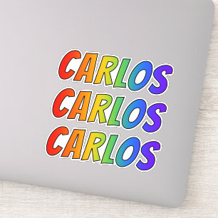 Sticker Prénom "CARLOS" avec colorant arc-en-ciel amusant