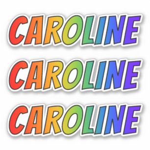Sticker Prénom "CAROLINE" avec colorant arc-en-ciel amusan