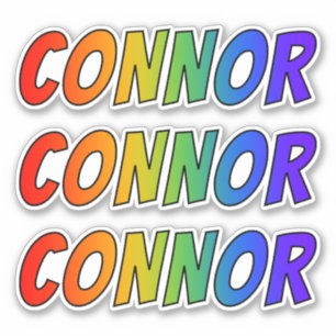 Sticker Prénom "CONNOR" avec colorant arc-en-ciel amusant