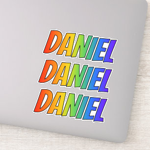 Sticker Prénom "DANIEL" avec colorant arc-en-ciel amusant
