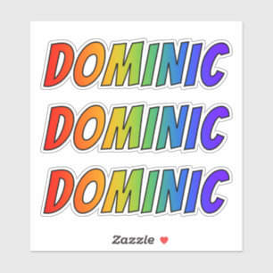 Sticker Prénom "DOMINIC" avec colorant arc-en-ciel amusan