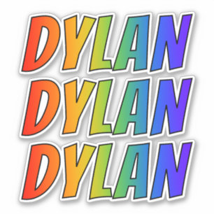 Sticker Prénom "DYLAN" avec colorant arc-en-ciel amusant