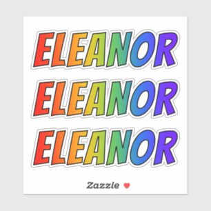 Sticker Prénom "ELEANOR" avec la coloration d'arc-en-ciel
