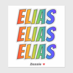Sticker Prénom "ELIAS" avec la coloration d'arc-en-ciel