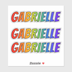 Sticker Prénom "GABRIELLE" avec colorant arc-en-ciel amus