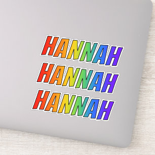Sticker Prénom "HANNAH" avec la coloration d'arc-en-ciel