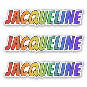 Sticker Prénom "JACQUELINE" avec colorant arc-en-ciel amus