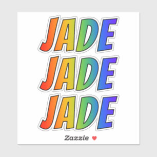 Sticker Prénom "JADE" avec colorant arc-en-ciel amusant