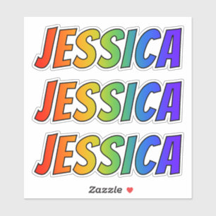 Sticker Prénom "JESSICA" avec colorant arc en ciel amusant