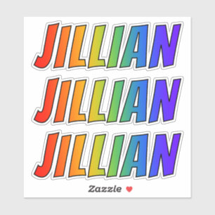 Sticker Prénom "JILLIAN" avec la coloration d'arc-en-ciel