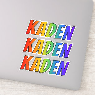 Sticker Prénom "KADEN" avec colorant arc-en-ciel amusant