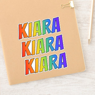 Sticker Prénom "KIARA" avec colorant arc-en-ciel amusant