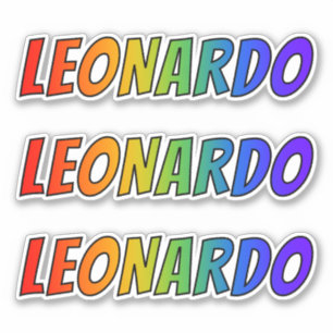 Sticker Prénom "LEONARDO" avec colorant arc-en-ciel amusa