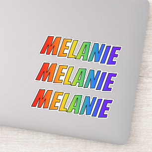 Sticker Prénom "MELANIE" avec colorant arc-en-ciel amusant