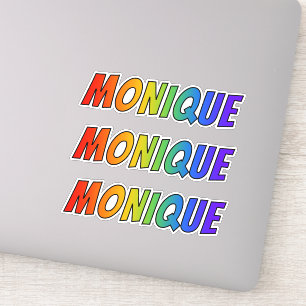 Sticker Prénom "MONIQUE" avec la coloration d'arc-en-ciel
